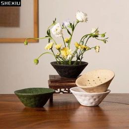 Vases Lotus Seedpod Forme en céramique Vase Artificiel Fleur Simplicité Pots Desk Decoration Arrangement floral décor moderne