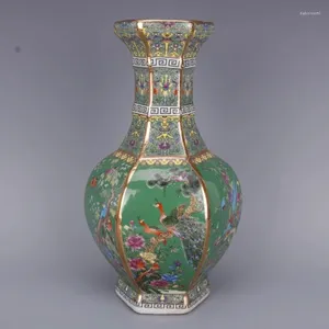 Vases Luxury Chinese Classic Antique Antique Céramique Émail Vase Vase Decoration Home Decoration Green