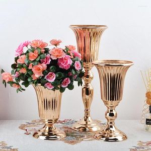 Vases de luxe Vase de fleur d'or Accueil Bureau Artisanat Fleurs Ornement Arrangement Décoration Décoration de table de fête de mariage