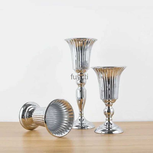 Vases Luxe argent or fleur Vase maison Vase bureau artisanat fleur Arrangement décoration fête de mariage noël fleur support YQ240117