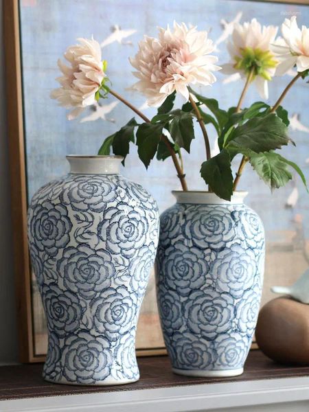 Vazen Liggend Fruit Antiek Handgeschilderd Blauw En Wit Porselein Vaas Decoratie Chinese Ouderwetse Woonkamer Hydrocultuur Bloem