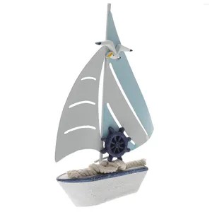 Vazen Marine -stijl Sailboat Office Decore Mediterranean Nautical Model Houten Crafts Bling Slaapkamer