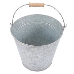 Les vases seaux métalliques manipulent du seau de fer galvanisé compost compost bac gaspillage de déchets alimentaires de la ferme décorative de la ferme