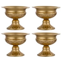 Vases Metal Elegant Wedding Center Vase for Wedding Party Decoration Horn Vase for Anniversary Celebration (Gold 4 Pieces) J240515