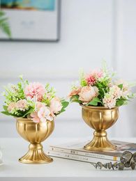 Vases Metal Gold Flowers Table de mariage Table maître de la pièce maîtresse pour la réception du support de fleurs Noël