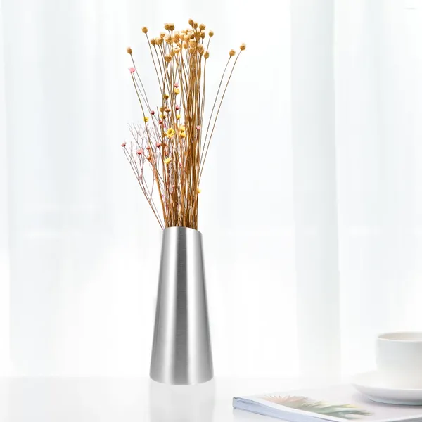 Vases Vase en métal Fleur décorative Bouteille d'arrangement en acier inoxydable