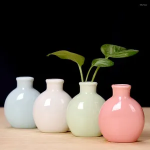 Vases mini vase de fleur mignon en céramique de couleur unie de couleur de couleur de fleur de fleur