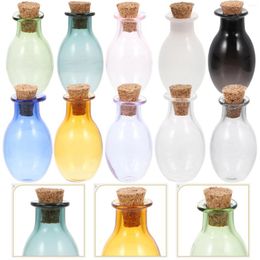 Vases Mini bouteilles en verre, étuis d'ornements pour objets de collection, petites bouteilles transparentes, décoratifs, petits pots de souhaits, décoration miniature