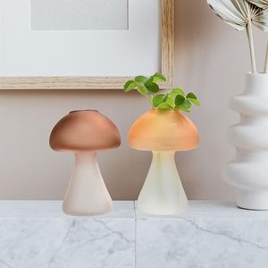 Vases Mini champignon verre créatif hydroponique Terrarium Transparent Vase décoration de table hydroponique nordique