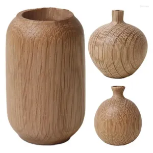 Vases mini vase en bois texture en bois naturel imitation de style germanique Pot de fleur en céramique pour table de mariage décoration de fête de mariage