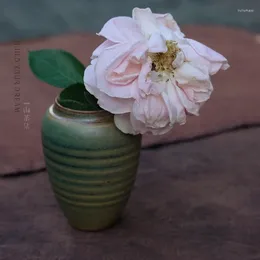 Vases Mini Zen Vase Vase Japonais Style Petal Dry Flower Arrangement Retro Pottery Home Decoration Sophistiated Art Piece