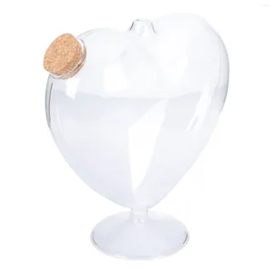 Vases miniatures bouteille d'eau souhaitant couvercle de récipient en forme de coeur support de bureau décoratif paysage conteneurs en bois couvercles enfant