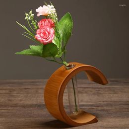 Vases minimalisme maison bambou vase hydroponique fleur plante pot bouteille chinois traditionnel zen décoration ornements