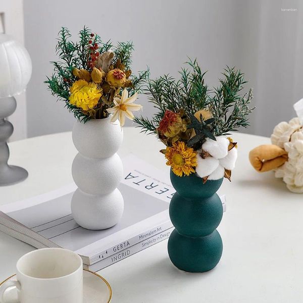 Vases minimalisme Morandi Color Bubble Vase Vase Vase Home Room Decor Dried Flower Office Office Arrangement de bureau