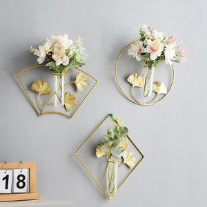 Vazen minimalisme stijl muur hangende vaas creatieve decoratie glas hydroponische bloem pot woonkamer ingang deurdecor