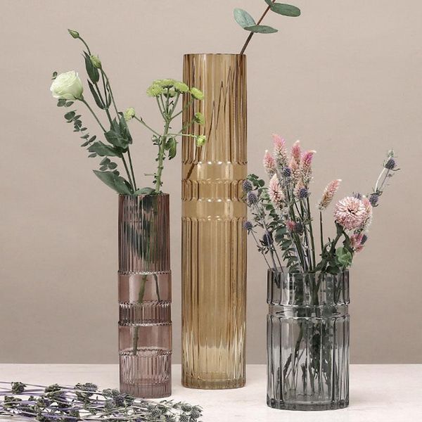 Vases Art moderne luxe grand verre Vase bureau hydroponique fleur plante support nordique décoration de la maison décor de mariage cadeau de mariage