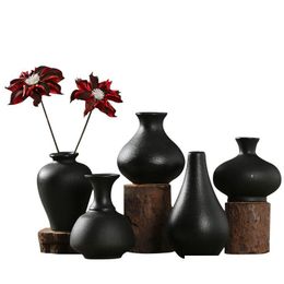 Vases moderne en céramique vase créatif noir tabletop thydroponic conteneurs flower pot home décor artisanat décoration de mariage livraison dhkgn