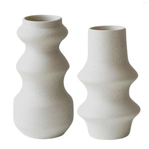 Vases Vase en céramique moderne forme de fil irrégulier arrangement de fleurs pot de fleurs pour bureau