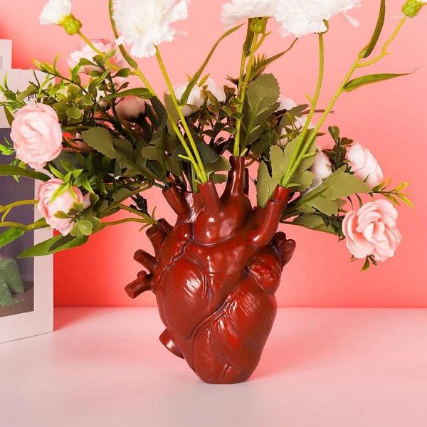 Vases moderne créatif coeur vase clair de luxe de luxe maison maison salon de bureau décoration décoration artisan