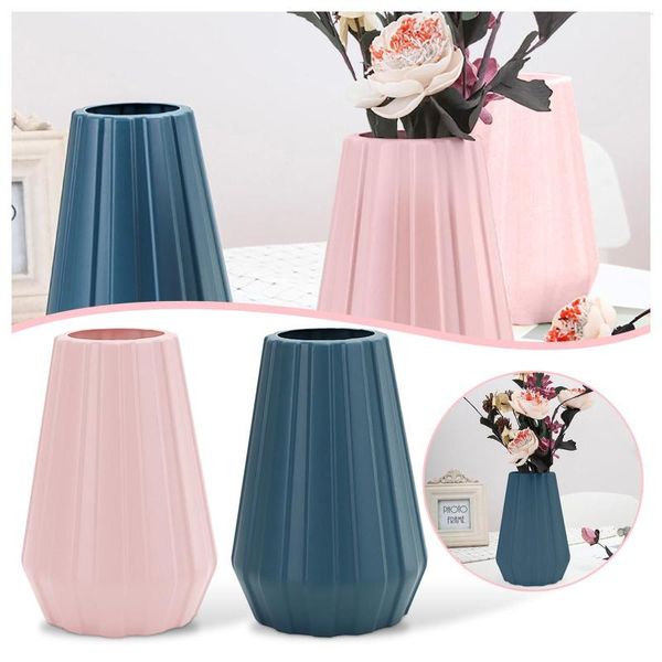 Vases Décoration moderne pour la maison créative en plastique PE durable vase bureau multi couleur fleur sèche table