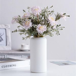 Vazen Moderne Bloemenvaas Valbestendig Kunststof Nordic Pot Mand Arrangement Ornament Thuis Woonkamer Decoratie