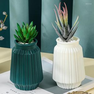 Vases Vase à fleurs moderne blanc orange vert plastique style nordique imitation céramique sèche durable et anti-goutte