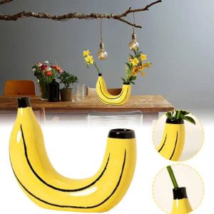 Vazen Moderne Fun Art Hars Banaan Bloemenvaas Nordic Home Decor Desktop Bloemen Arrangement Vazen Ornament Woonkamer Decoratie