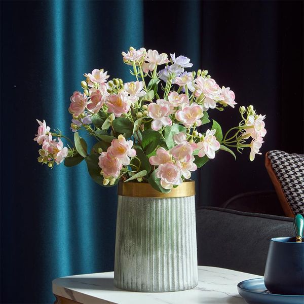 Vases Vase en verre moderne bord doré salon décoration table décor maison fleur pour cadeaux de mariage