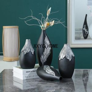 Vazen moderne interieur keramische vaasdecoratie huis zilveren bruiloft plant bloem vloer vaso decorativo cachepot voor bloemen
