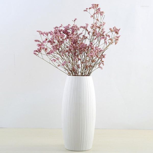 Vases Moderne Minimaliste Vase En Céramique Style Nordique Créatif Chanfrein Sec Floral Conteneur Pot De Fleur Décoration De La Maison Ornements Pour Flowe