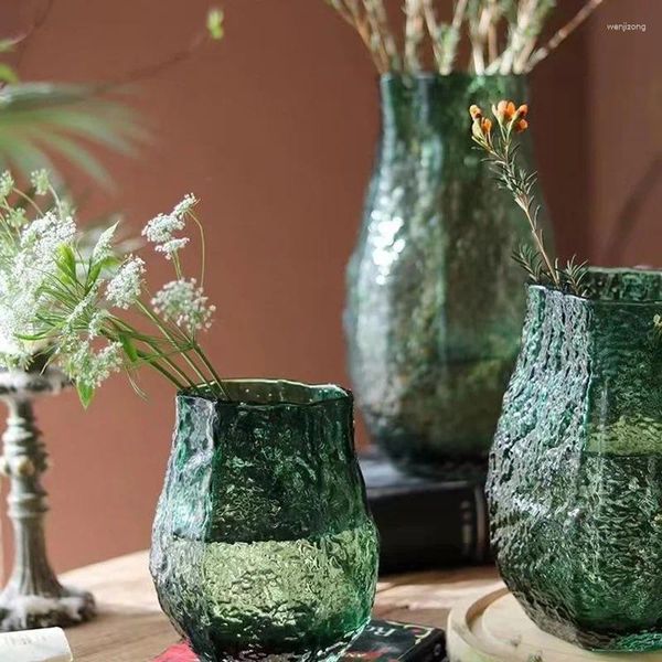 Vases Verbe à fleurs transparentes de style nordique moderne pour manger de la salle à manger décoration d'eau ondulation simple irrégulière