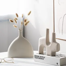 Vases Moderne Nordique Vase Pot Ceramique Blanc Esthétique Bohème Blanc Objetos Decorativos Para A Casa Home Decoraction Luxe