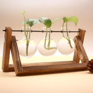 Vazen moderne plant pot ornament decor eenvoudig houten frame hydrocultuur vaas zelfabsorberende watervloer voor kantoren kamer
