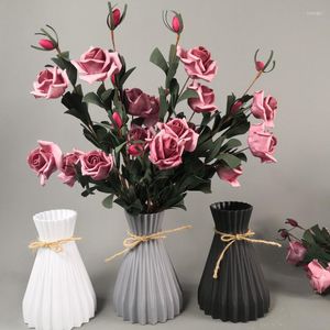 Vazen Moderne Plastic European Flower Vaas Bruiloft Decoraties Rattan-achtige onbreekbare eenvoudige mandregeling
