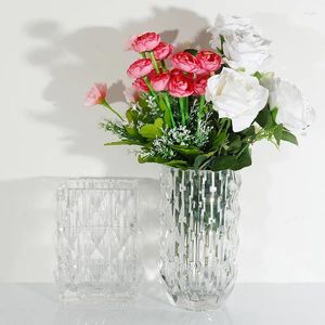 Vases Moderne Simple Cristal Vase lumineux Verre transparent Style européen du Nord Luxe Salon Meubles Décoration Table