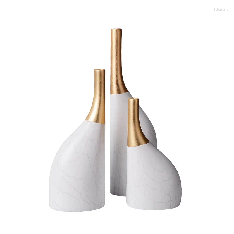 Vases modernes simples et légers de luxe Phnom Penh, accessoires pour la maison, modèle de salon décoré avec décoration en céramique et marbre