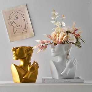 Vases moderne portrait art art salon décor arrangement flor