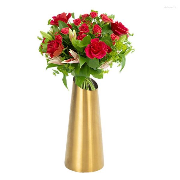 Vases Moderne En Acier Inoxydable Fleur Vase Titulaire Pour Centres De Table Élégant Petit Conteneur Fleurs Simple