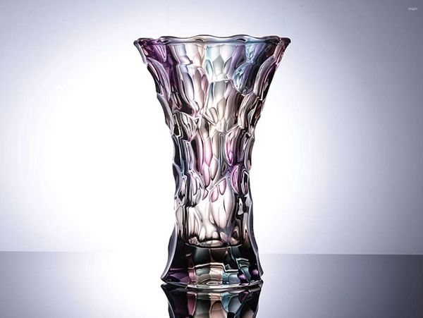 Vases Type moderne Unique en verre pièce maîtresse de mariage Vase à fleurs grand cristal clair réversible 24 pouces