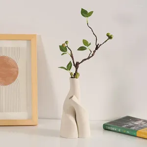 Vases moderne Vase Creative Office Librairie DÉCORS avec une fleur séchée esthétique Nordic Living Room Art Home
