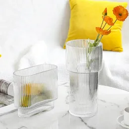 Jarrones Vasos Modern Vase Vidrio, todo para Contenedor de decoración del hogar Rose Flower Sala de comedor Mesa de comedor.