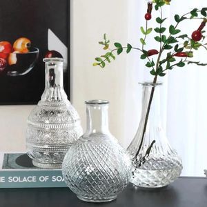 Vases ModerRn Style Transparent Vase Vase Florarium Cabinet décoratif Hydroponic Flower Arrangement Bouteille de salon Décor de bureau