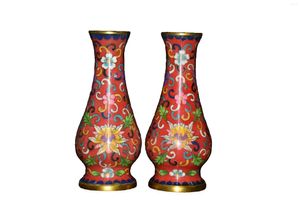 Vases MOZART Pur Cuivre Cloisonné Filigrane À Pot-Ventre Vase Ornement Style A51 Chinois Traditionnel Antiquités Beaux-Arts Cadeaux