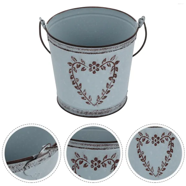 Jarrones Multipurpose Bucket Flower Pot Vase de estaño Galvanized Sheet Contenedor práctico