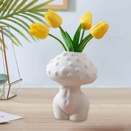 Vazen Paddestoel Dame Lichaam Vaas Bloemstuk Elegante Plantenbak Pot Ambachten Voor Slaapkamer Binnen Verjaardagsfeestje Tafel Decor