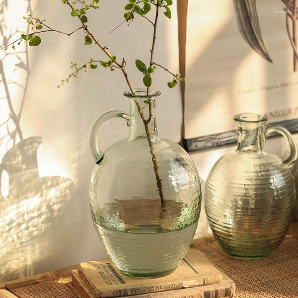 Vases Bouche Étroite Vase En Verre Transparent Cloche Arrangement De Fleurs En Bois Ivre Dans Le Salon Et La Table À Manger Dispositif