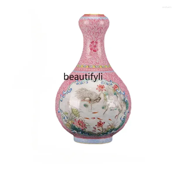 Vases ningfeng kiln fleur et oiseau vase vase de thé chinois ornements ornements anciens paysage dezhen céramique