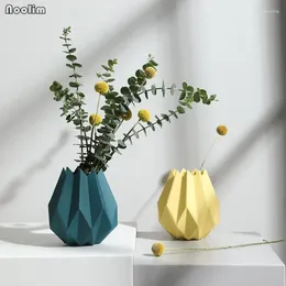 Vases NOOLIM Europe Vase en porcelaine moderne mode table en céramique Origami fleur salle d'étude couloir maison décoration de mariage