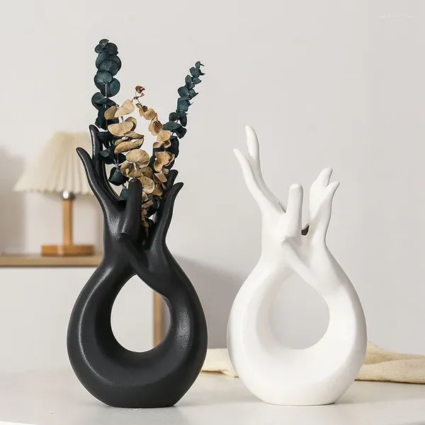 Vases Nordic Résumé Art corporel Ceramics Advanced Hand Decorative Crafts Creative Living Room Decoration Pieces