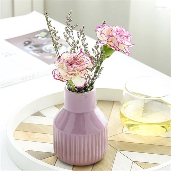 Vases Vase minimaliste en céramique nordique, salon, table à manger, arrangement de fleurs séchées, ornement de bureau, décoration de la maison, mobilier